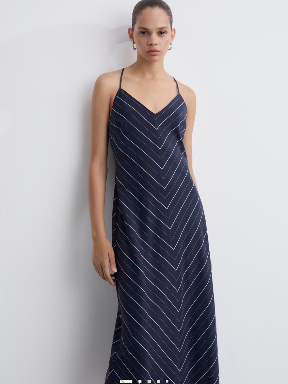 Mango STRIPED LYOCELL DRESS